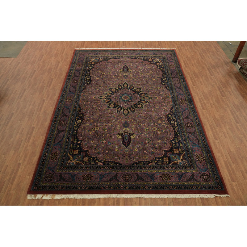 Tapis traditionnel à motif floral avec teinture de légumes 12 x 18 po