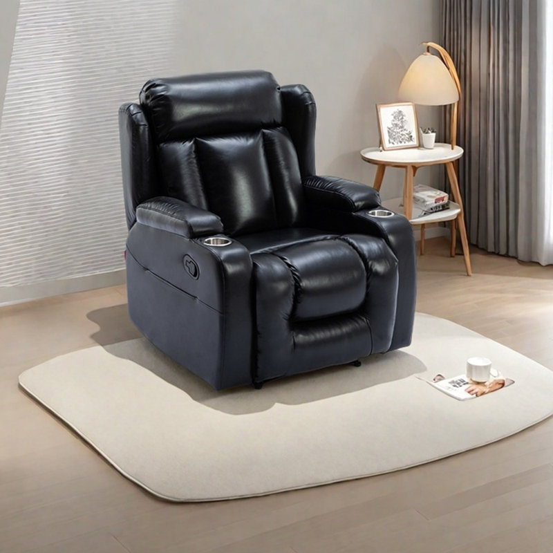 Une chaise longue ergonomique et confortable, Similicuir noir