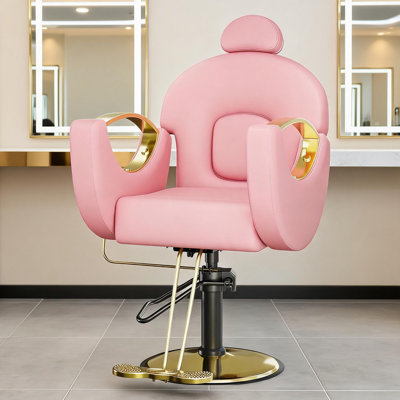 Fauteuil de barbier pour coiffeur, fauteuil de salon inclinable robuste avec réglage hydraulique en hauteur et base pivotante à 360°