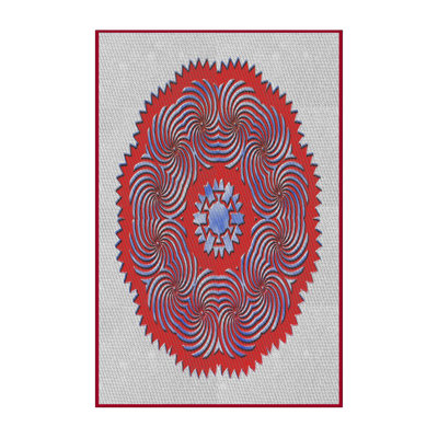 Tapis gris/rouge/bleu à motifs Fitzgibbons