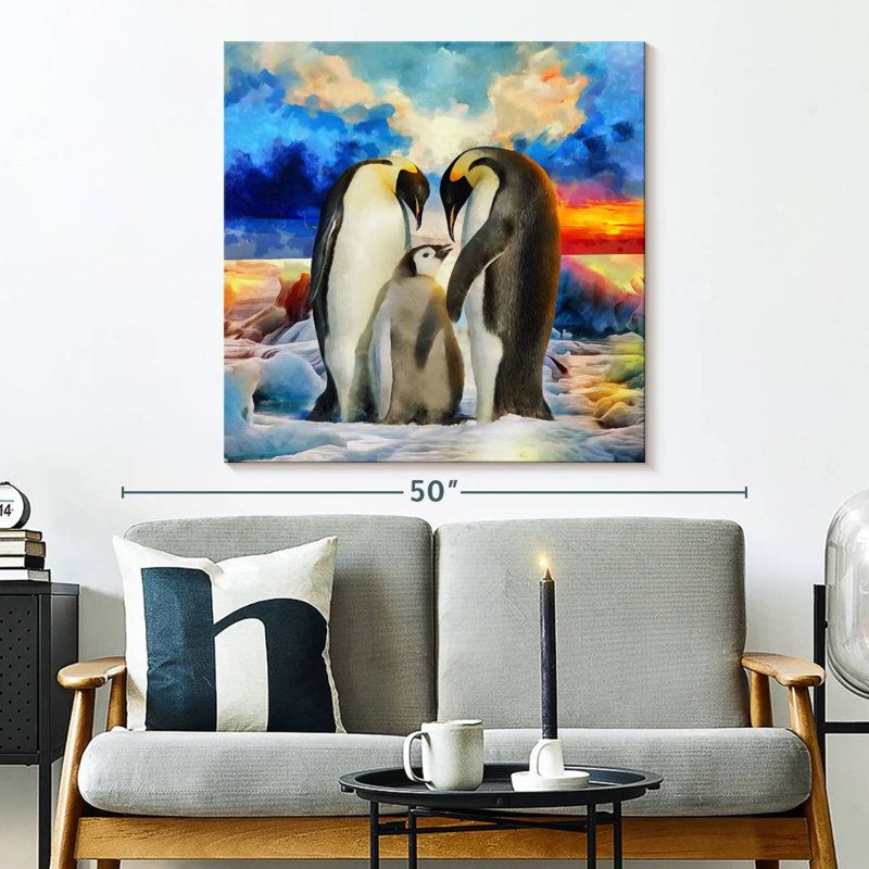 Crowle Penguin Family, 33" H x 33" W