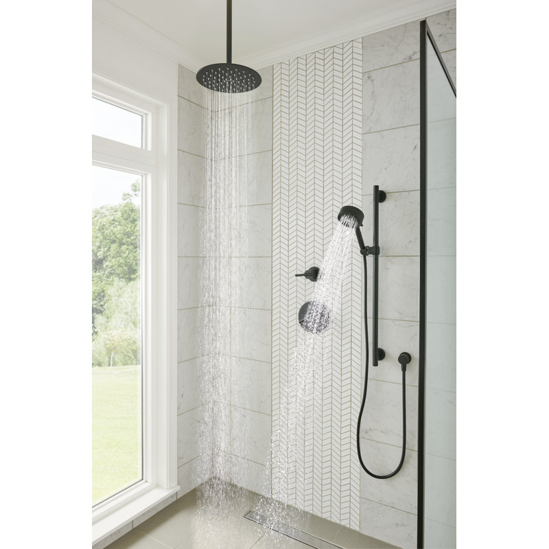 Drench Rain FIixed Shower Head, Satin Black
