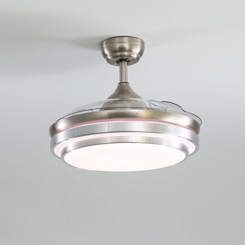 Ceiling Fan with LED Lights, Sand Nickel