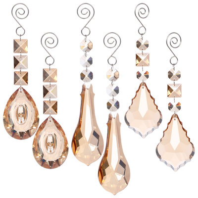 Crystal Drop Ornament, Set Of 6 - 8 Inches
