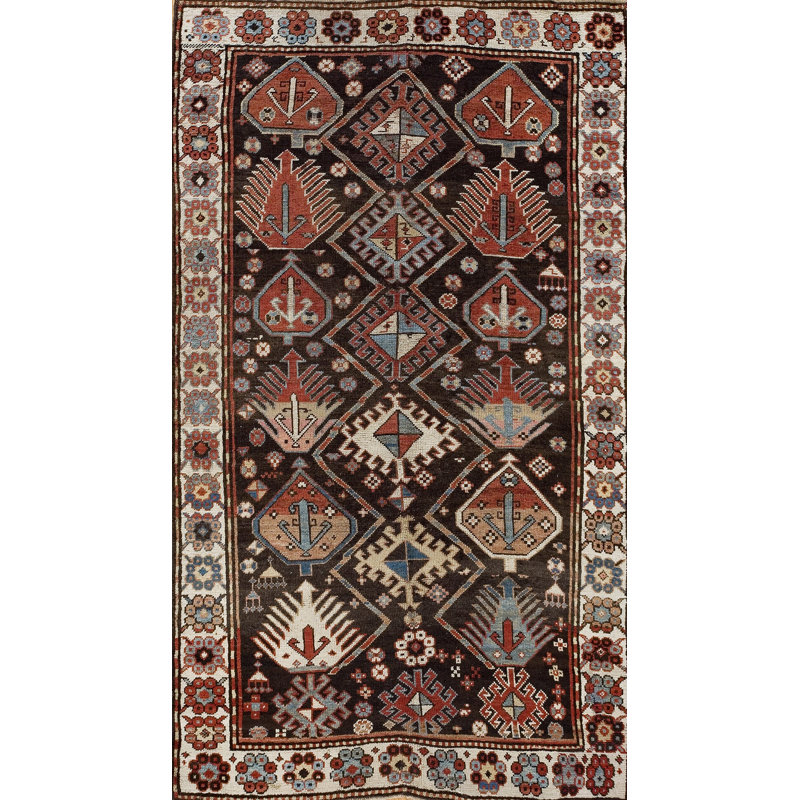 Tapis kazak brun antique Tribal Primitive