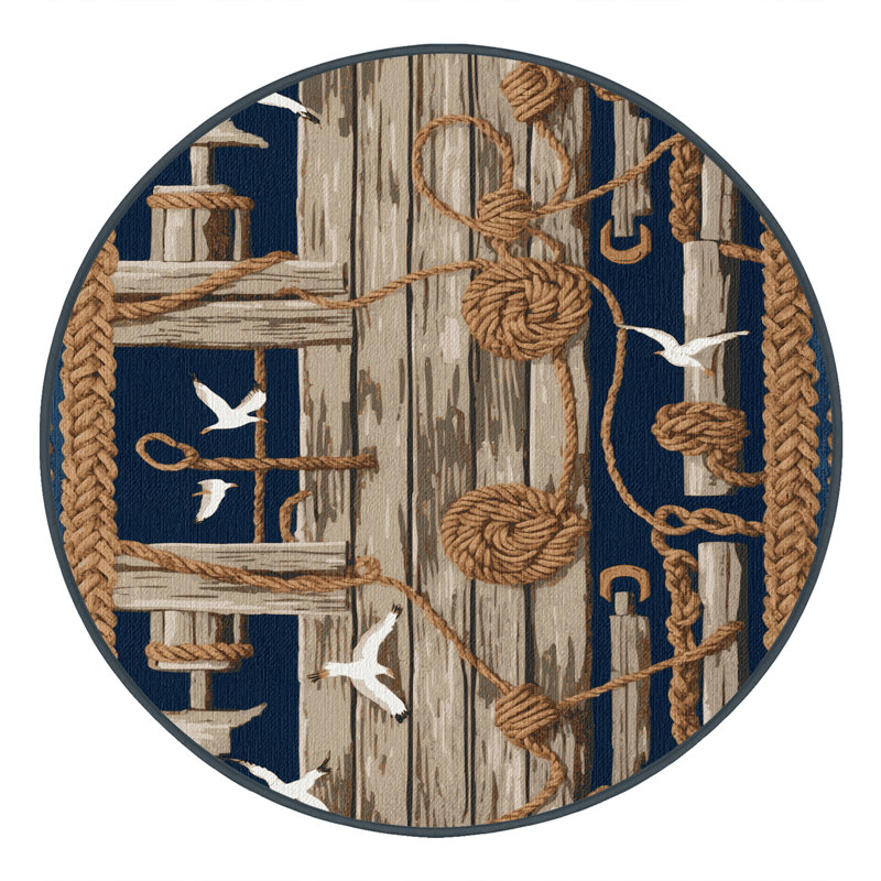  Tapis nautique lavable Pier designs, Rond 7 pi