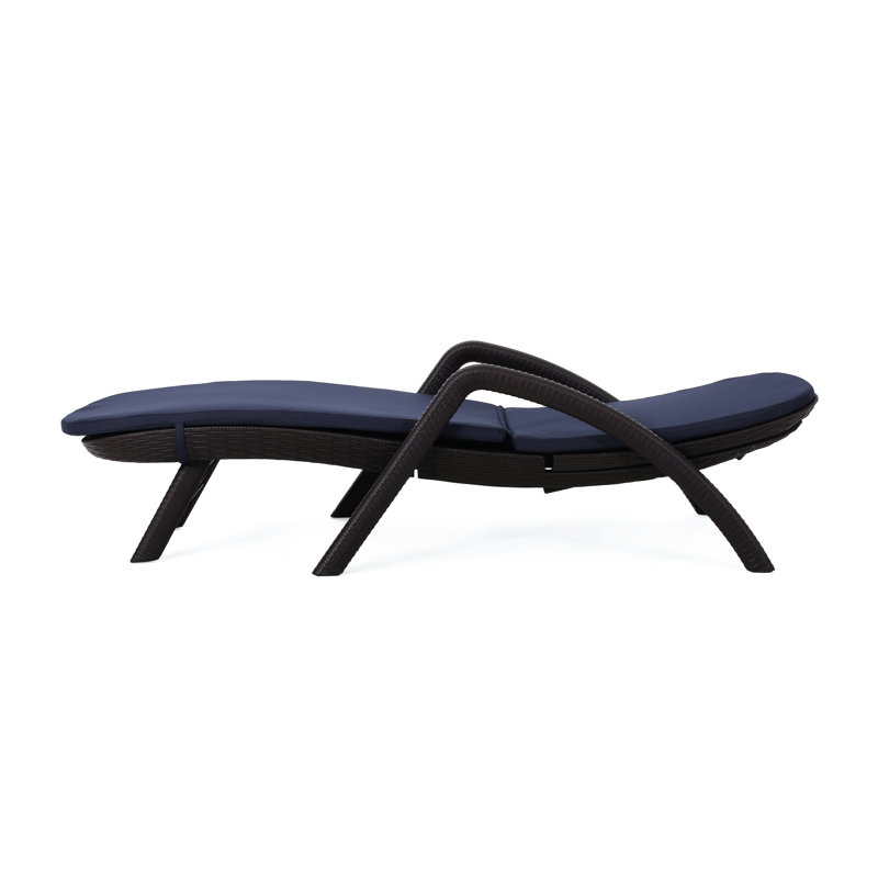 Chaise longue confortable en polypropylène brun foncé avec coussin de détente confortable - 50,81 lb