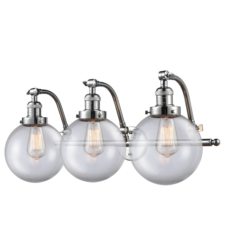 Éclairage de salle de bain à intensité variable 3 lumières Zarmayr, Ampoule incandescente rétro de 60 watts, Transparent