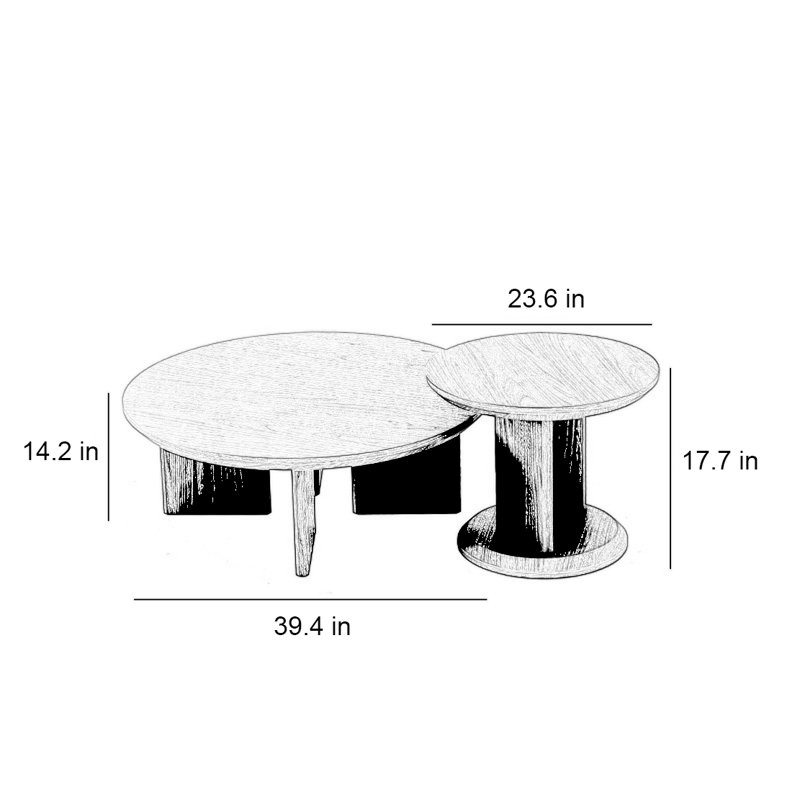 Table basse ronde de style ancien salon, Noir, noir, noir, noir, Noir, noir, noir, noir