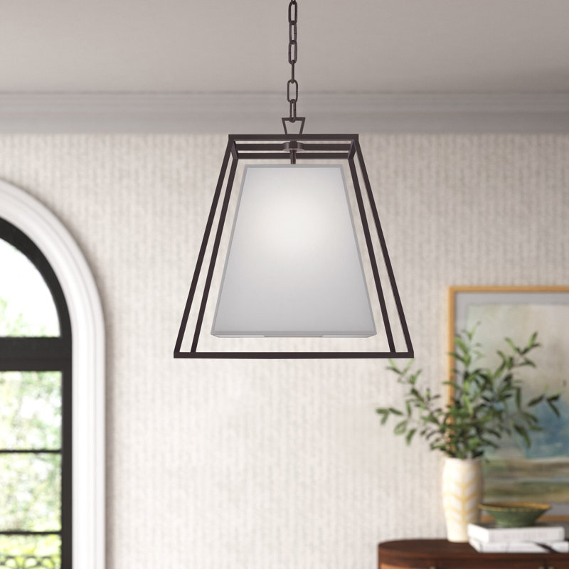 Lustre géométrique à 4 lumières Maximus, Blanc, Nickel poli