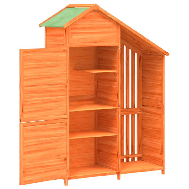 Geinbow 3 ft. W x 2 ft. D Wooden Overlap Apex Tool Shed, Brown