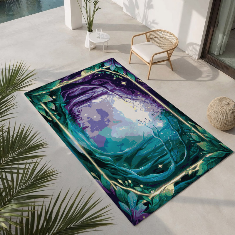Tapis intérieur et extérieur Twilight Branches, Rectangle 1 pi 6 po x 2 pi 6 po