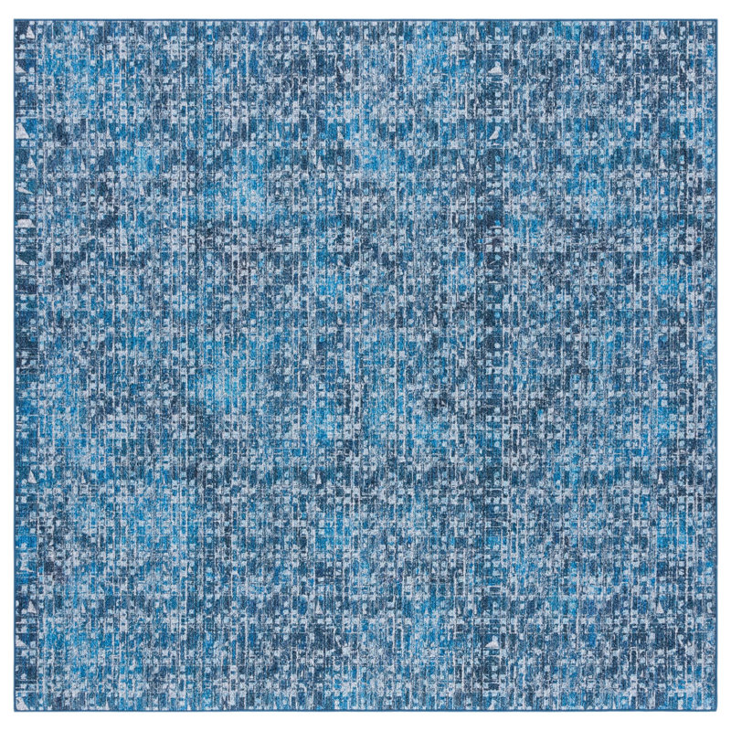 Tapis géométrique lavable à la machine Tucson, Carré 6 pi