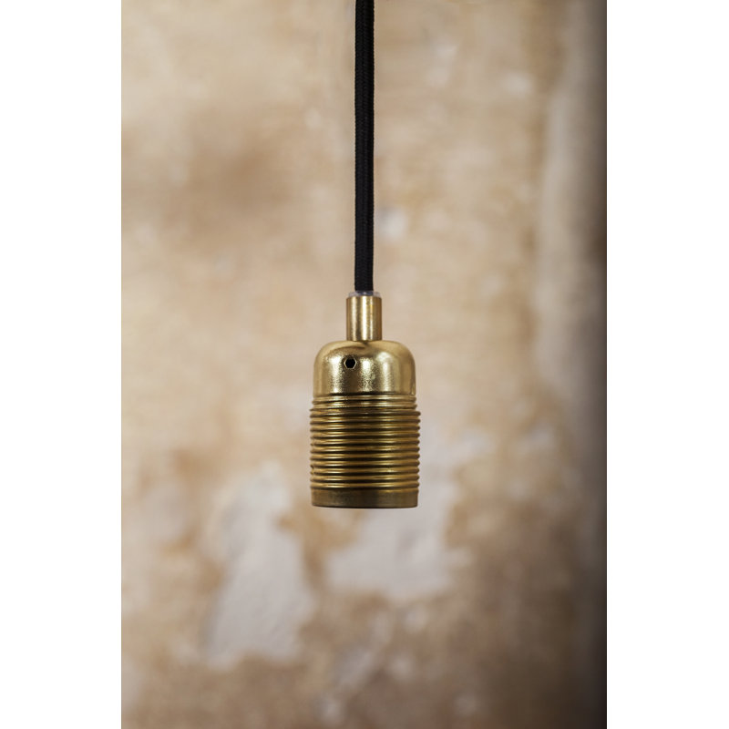 E27 Pendant Brass / Black Cable, Brass/Black