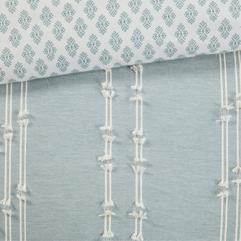 Ensemble de housse de couette en jacquard de coton double / grand 3 pièces avec conception réversible et entretien facile