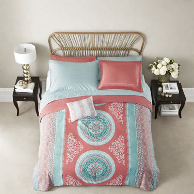 Ensemble complet de literie pour grand lit, décoration de chambre en polyester corail Boho