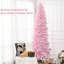 Sapin de Noël rose 8 pi mince, 1168 pointes, base robuste, assemblage pratique