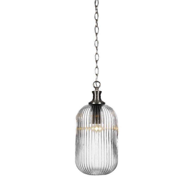 Carina Chain Hung Pendant With 8.25" Glass, Frosted, Brushed Nickel