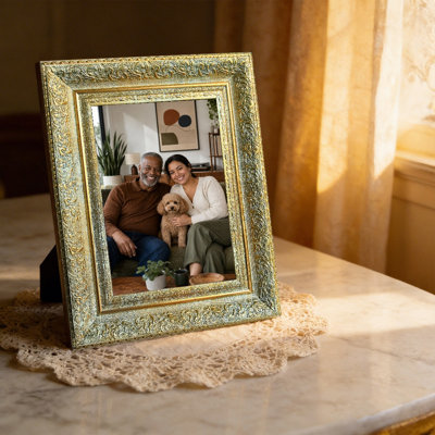 Cadre photo décoratif doré antique 1PC pour photos et cadeaux d'anniversaire 8 "x 10"