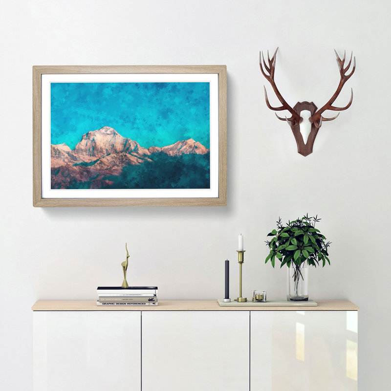 Annapurna Circuit In Nepal - Single Picture Frame Painting on MDF, 40cm H x 60cm W x 2cm D, Oak