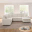 Canapé rembourré en velours Corduroy, canapé combiné en forme de U moderne et minimaliste, méridienne et rangement escamotable, canapé-siège souple - beige (assemblage requis)-1146320584