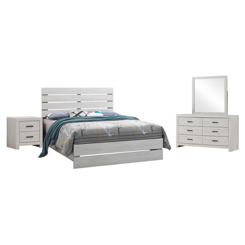 Ensemble de chambre à coucher 4 pièces Beccio, Coastal White, Très grand