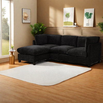 Modulaire spacieux et spacieux avec rangement, chenille de qualité supérieure, pour le salon