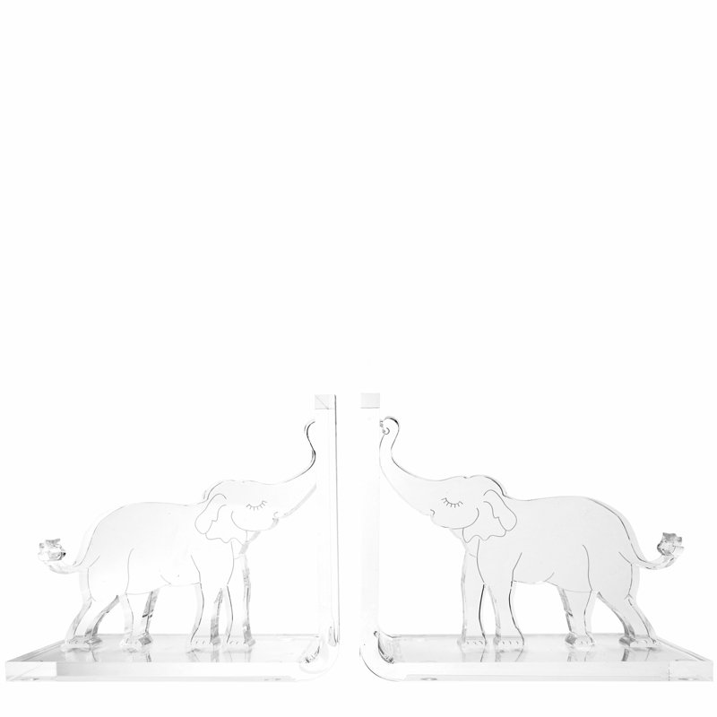Serre-livres miroir éléphant, Transparent