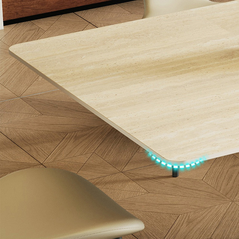 Ensemble de table de salle à manger rectangulaire minimaliste moderne, H 29,5 po x L 63 po x l 31,5 po