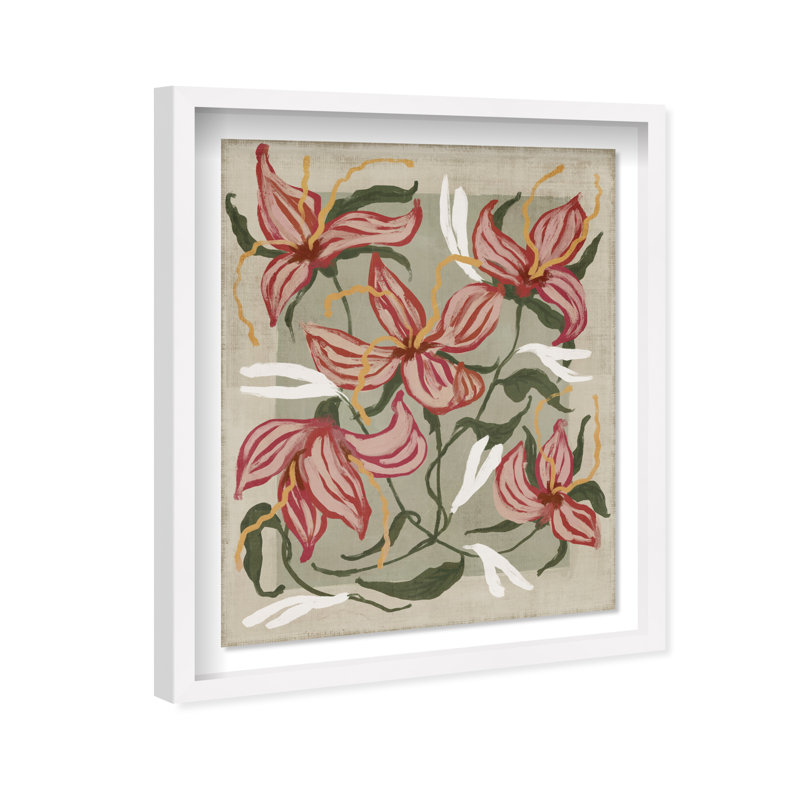 Daffodils and Lilies Shadowbox Floral & Botanical Print by Oliver Gal, Black Frame, 16 x 20, 21.5" H x 17.5" W