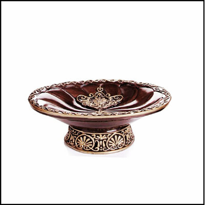 Retro Brown Wood Grain Resin Soap Dish and Bathroom Jewelry Plate Holder, Combining Vintage Style with Modern Utility