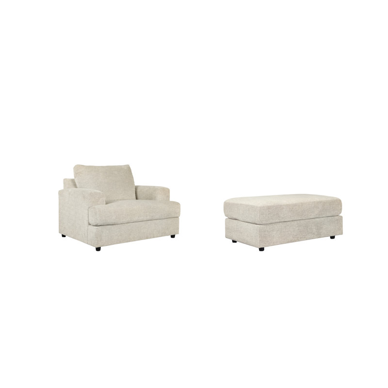 Maravilla Upholstered Accent Chair with Ottoman