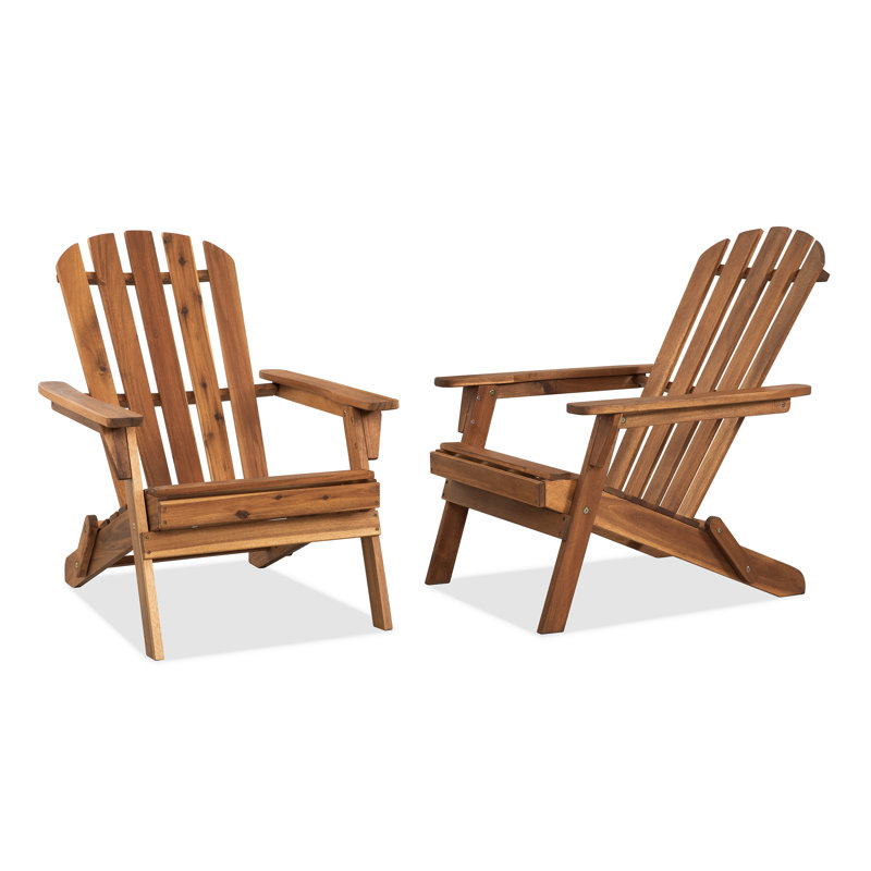 Solid Wood Adirondack Chairs (Set of 2), 2 Chairs