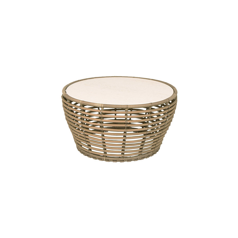 Basket Outdoor Round Coffee Table, Graphite/Fossil Black, 30" W x 30" L x 16" H