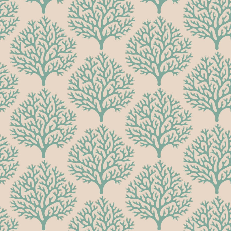Beach Coral - Wallpaper, Pink, Faux Grasscloth