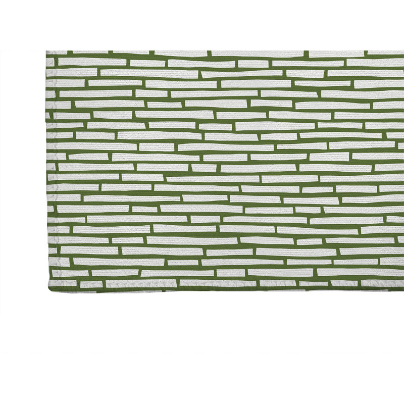 Tapis de cuisine à profil bas, Rectangle 2' x 3', Olive Green Striped
