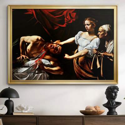 «Judith Beheading Holofernes-Caravaggio», toile tendue avec châssis-c. 1599-1602