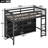 Loft Bed With 8 Open Storage Shelves And Built-In Ladder-1241793836