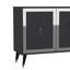 Console moderne avec option de fixation murale, anthracite et argent, panneau de particules recouvert de mélamine à 100%, épaisseur: 0,7 pouce | Plusieurs tablettes pour un rangement et une organisation élégants-1347482563