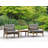 Ensemble de conversation teck avec coussins sunbrella 3 pièces relaxing deep Thorin