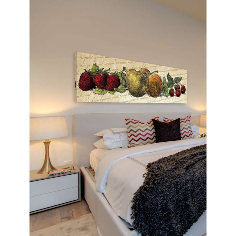 Green and Red Fruit Canvas Wall Art, 30" x 10"