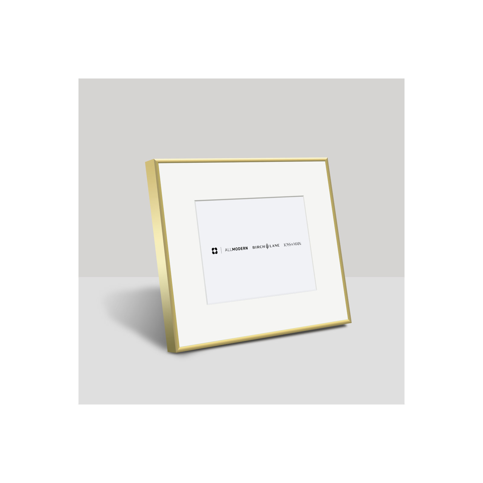 Feronia Metal Picture Frame with Mat, Gold, 7" x 5"