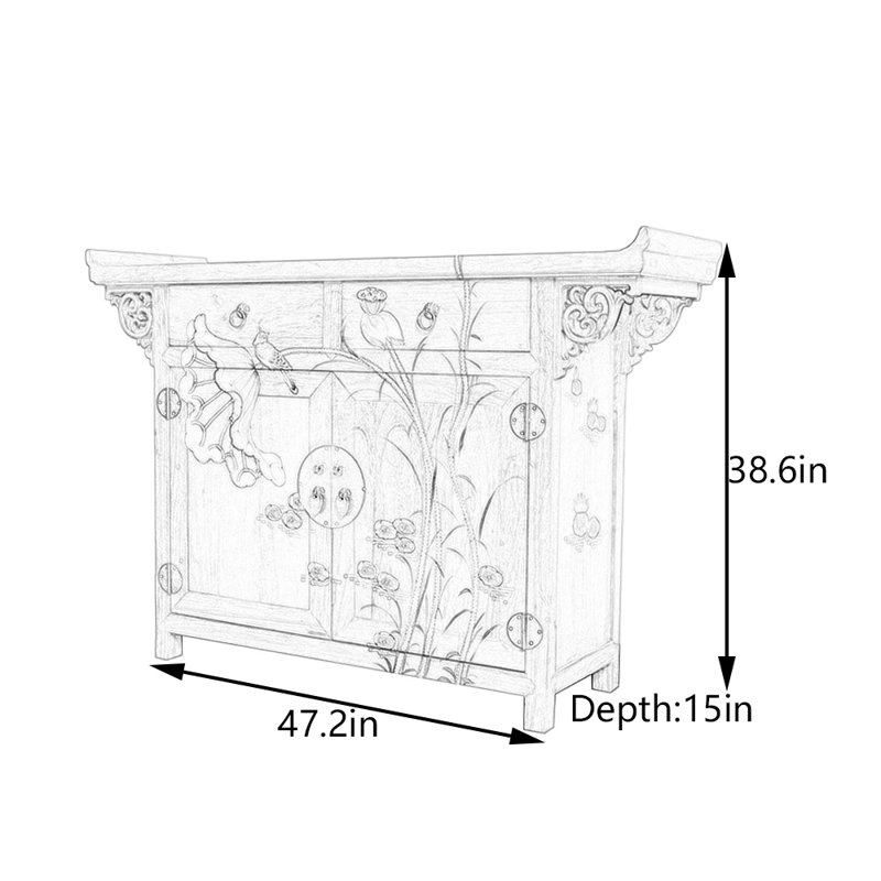 Solid  Camphor Wood Entryway Cabinet