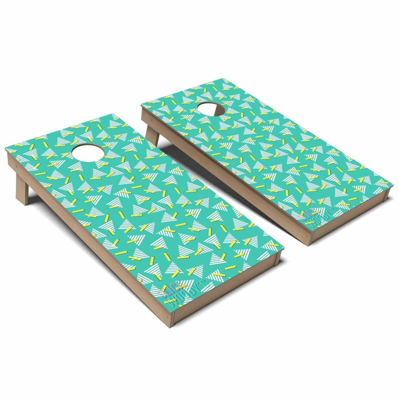 Retro 80s Teal Retro All-Weather Composite Cornhole Board Set, NO Accessories