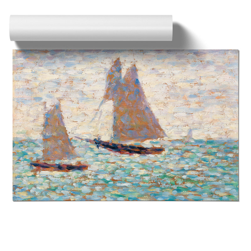 Two Sailboats at Grandcamp by Georges Seurat - Frameless Print, 21cm H x 30cm W x 0.1cm D