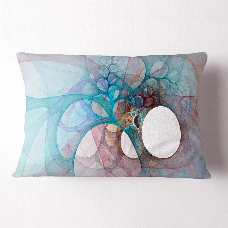 Coussin lombaire abstrait, Bleu pâle