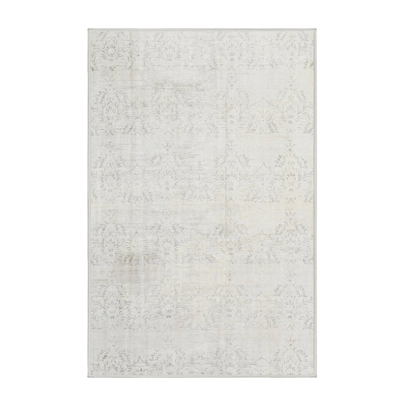 Tapis ivoire/gris, Rectangle de 5 pi x 8 pi