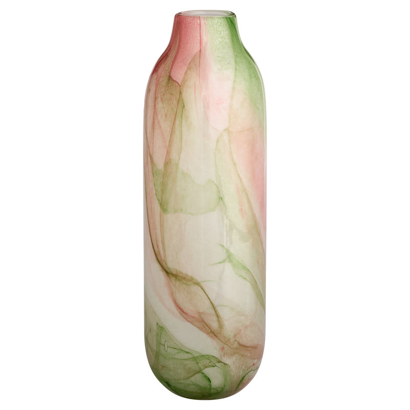 Fern Handmade Glass Table Vase, 18" H x 5.5" W x 5.5" D