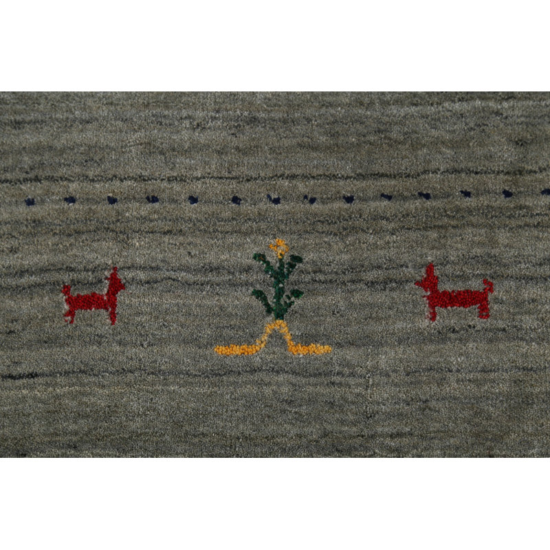 Tapis gris et gris Gabbeh