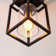 1-Light Square Flush Mount With Clear Glass Shade